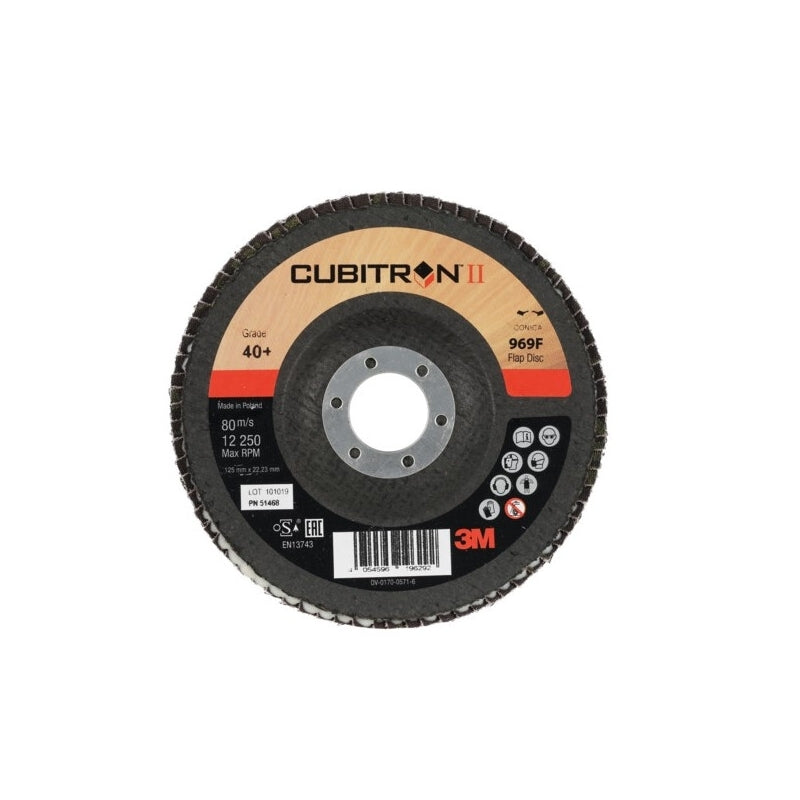 Disque à lamelles abrasives support fibre 3M™ Cubitron™ II 969F