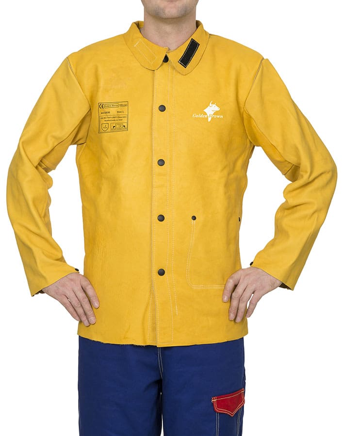 Veste de soudeur Weldas Golden Brown cuir fleur bovin