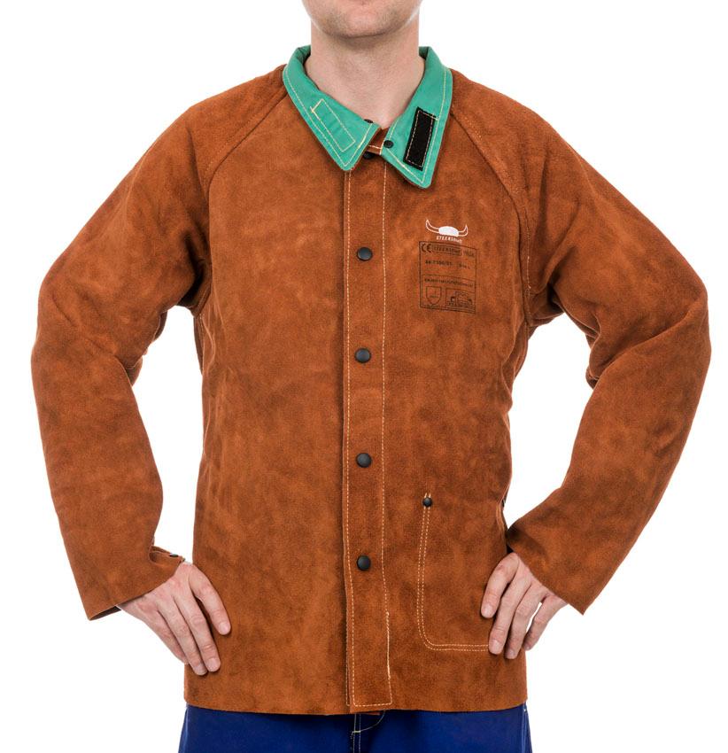 Veste de soudeur Weldas Lava Brown cuir croûte