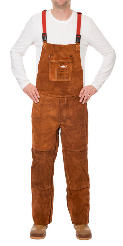 Pantalon de soudeur Weldas Lava Brown protection poitrine