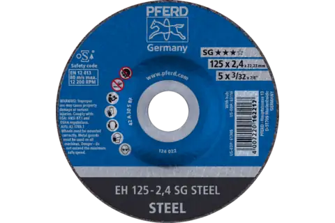 Disque à tronçonner PFERD EH 125-2,4 SG STEEL